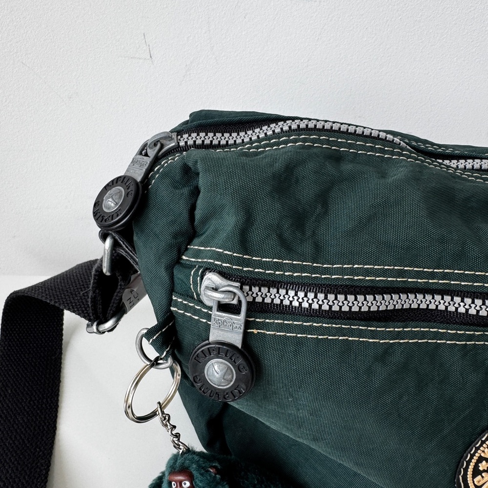 Kipling Green Crossbody with Furry Gorilla Keychain - Picture 4 of 6